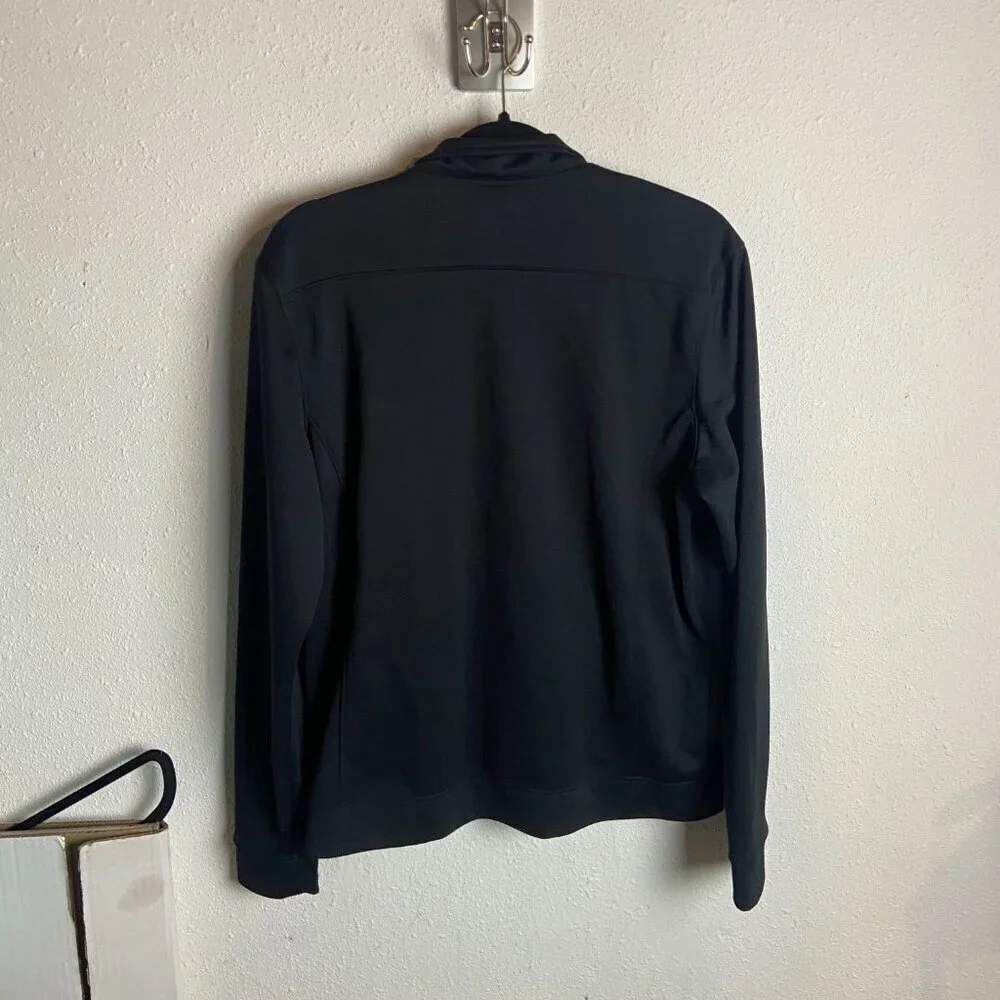 Under Armour Women's Size M Knit Warm Up Full Zip Sweatshirt Black White Loose - Picture 5 of 6